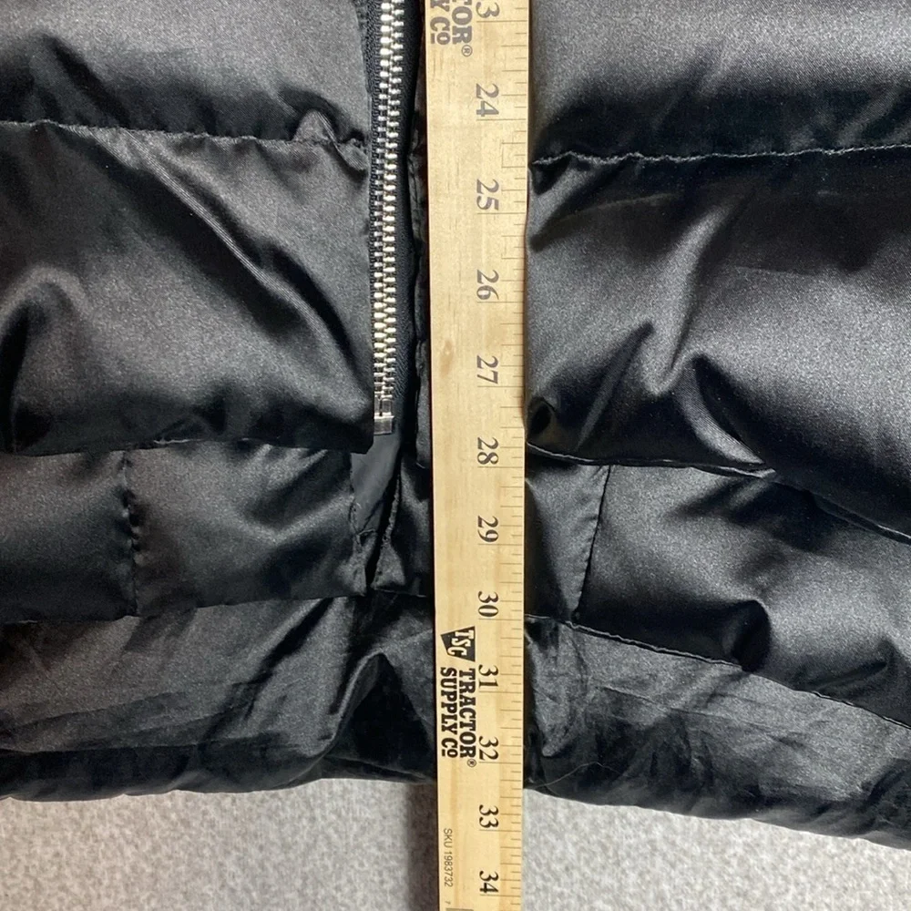 Orolay black satin finish puffer coat S duck down fill urban edgy mid length - Picture 9 of 13